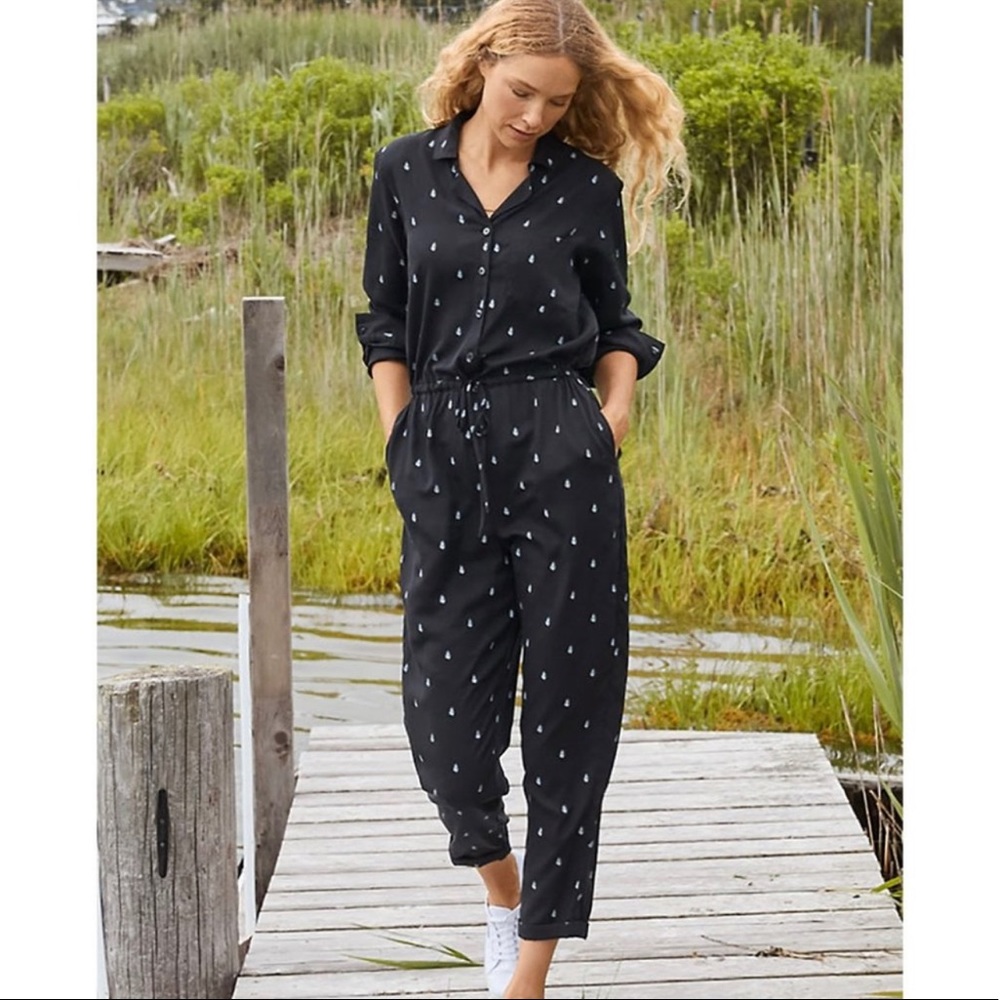 Garnet Hill Essential Button Front Jumpsuit